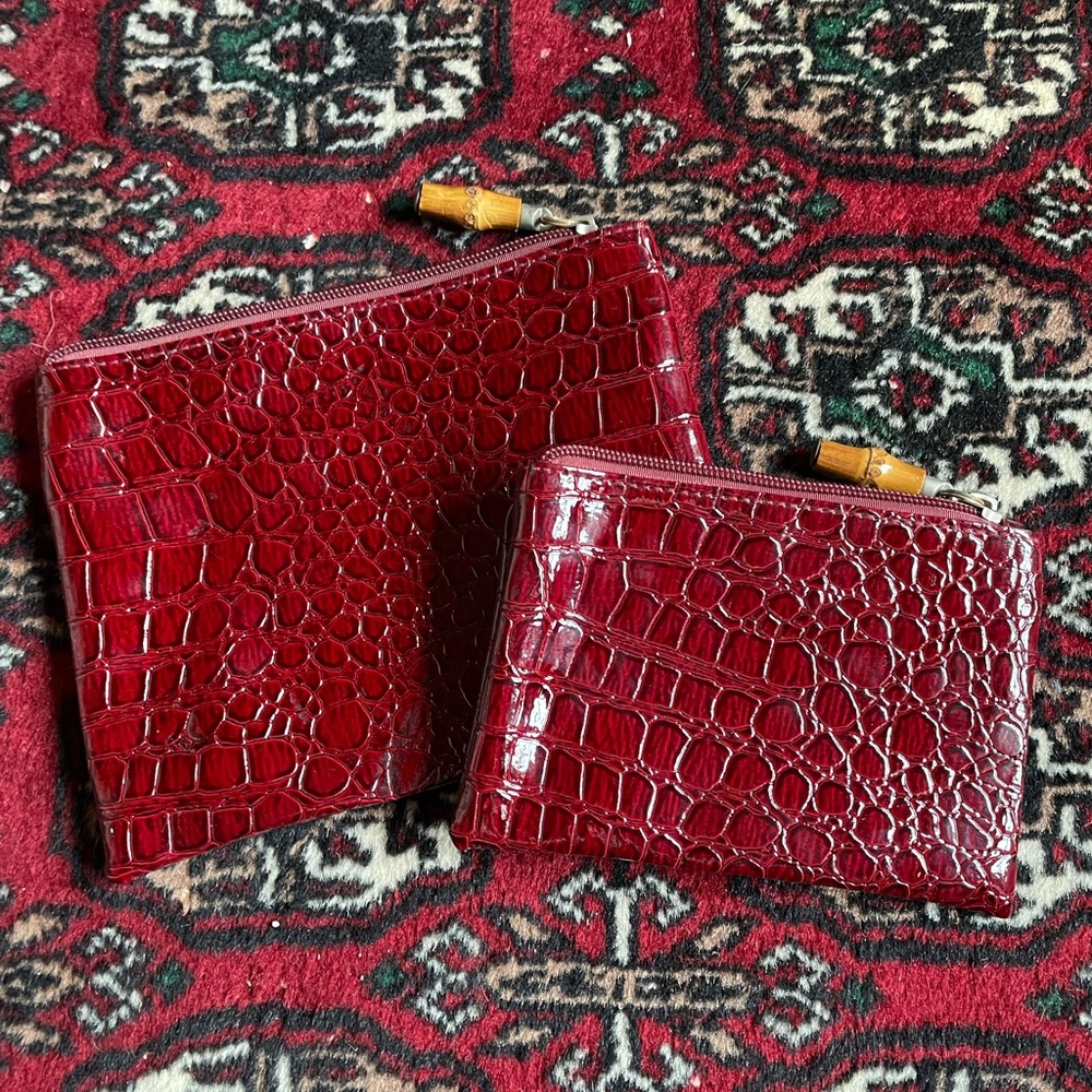 Deep Red fake alligator clutches